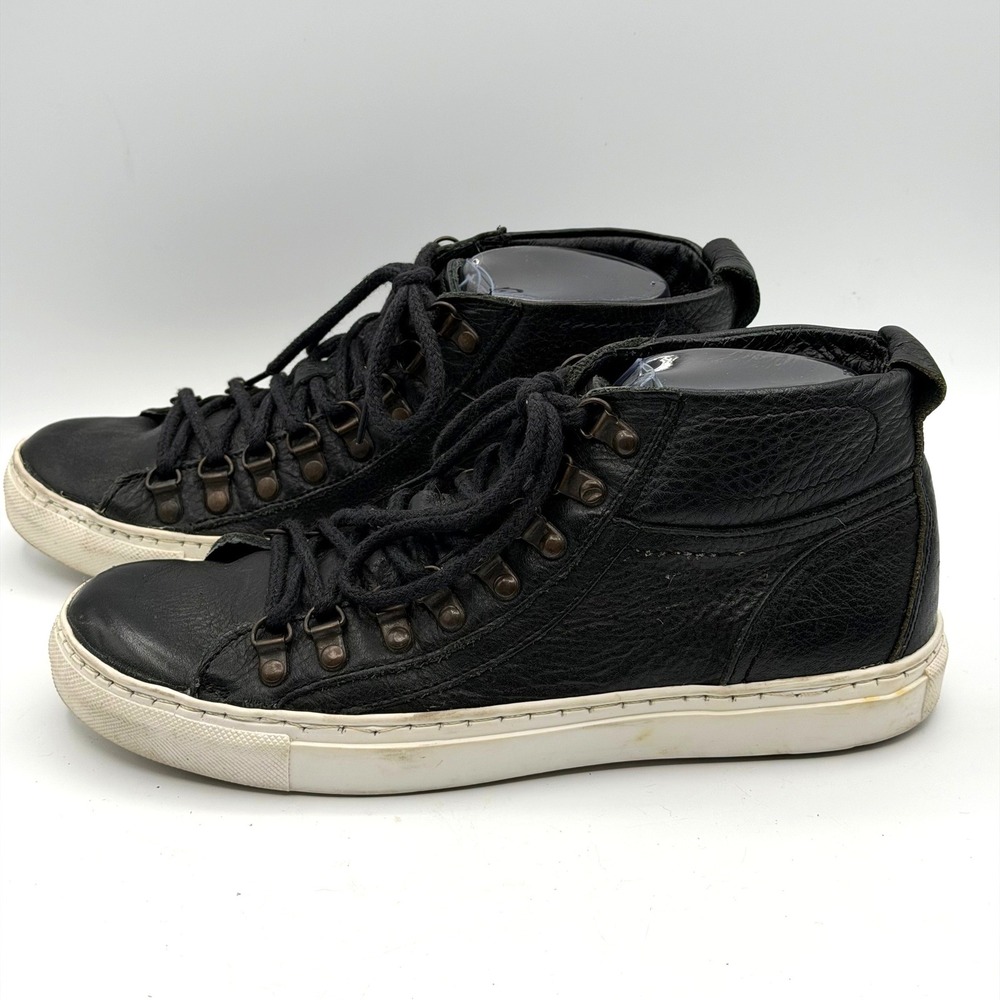 Freebird Shelby Black Leather High Top Sneakers Mens 9 Distressed Moto Punk Rock